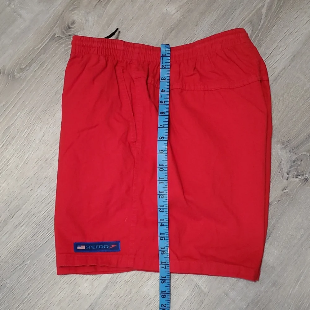 Vintage Speedo red cotton athletic shorts men size XL